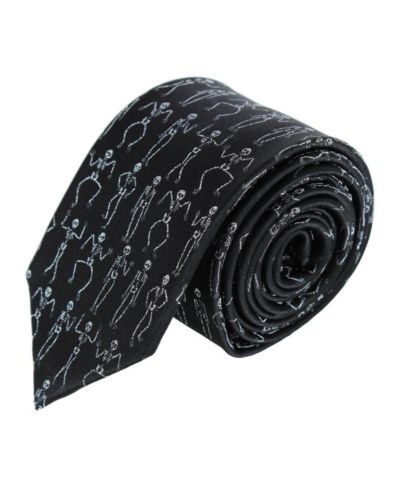 TRAFALGAR Men's Davy Bones the Dancing Skeleton Silk Novelty Necktie