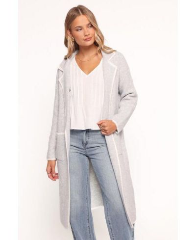 Petal and Pup Women's Katia Contrast Trim Coatigan - Beige S/M