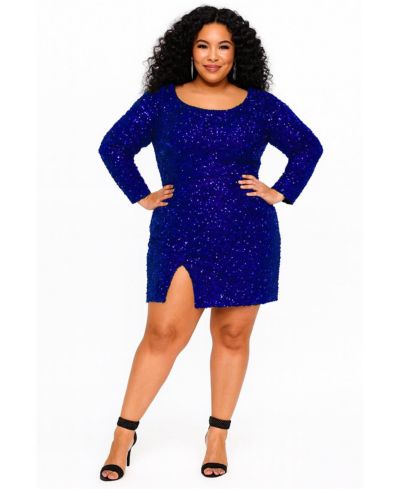 Sydney's Closet Платье коктейльное с пайетками Plus Size