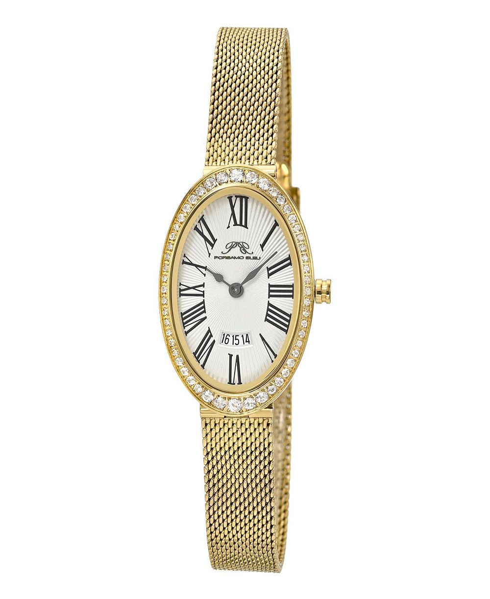 Женские наручные часы Porsamo Bleu Eloise, сталь с золотым оттенком и топазом, 34 mm