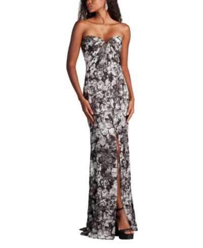 Tadashi Shoji Женский Carnie Strapless Floral Print Gown