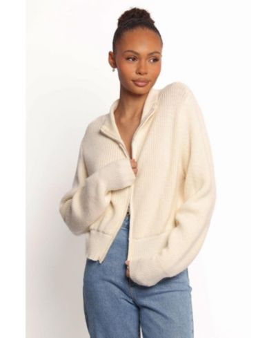 Petal and Pup Women's Kourtney Zip Cardigan - Cream