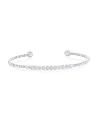 Браслет Sterling Round Bezel-Set CZ Beaded Bangle