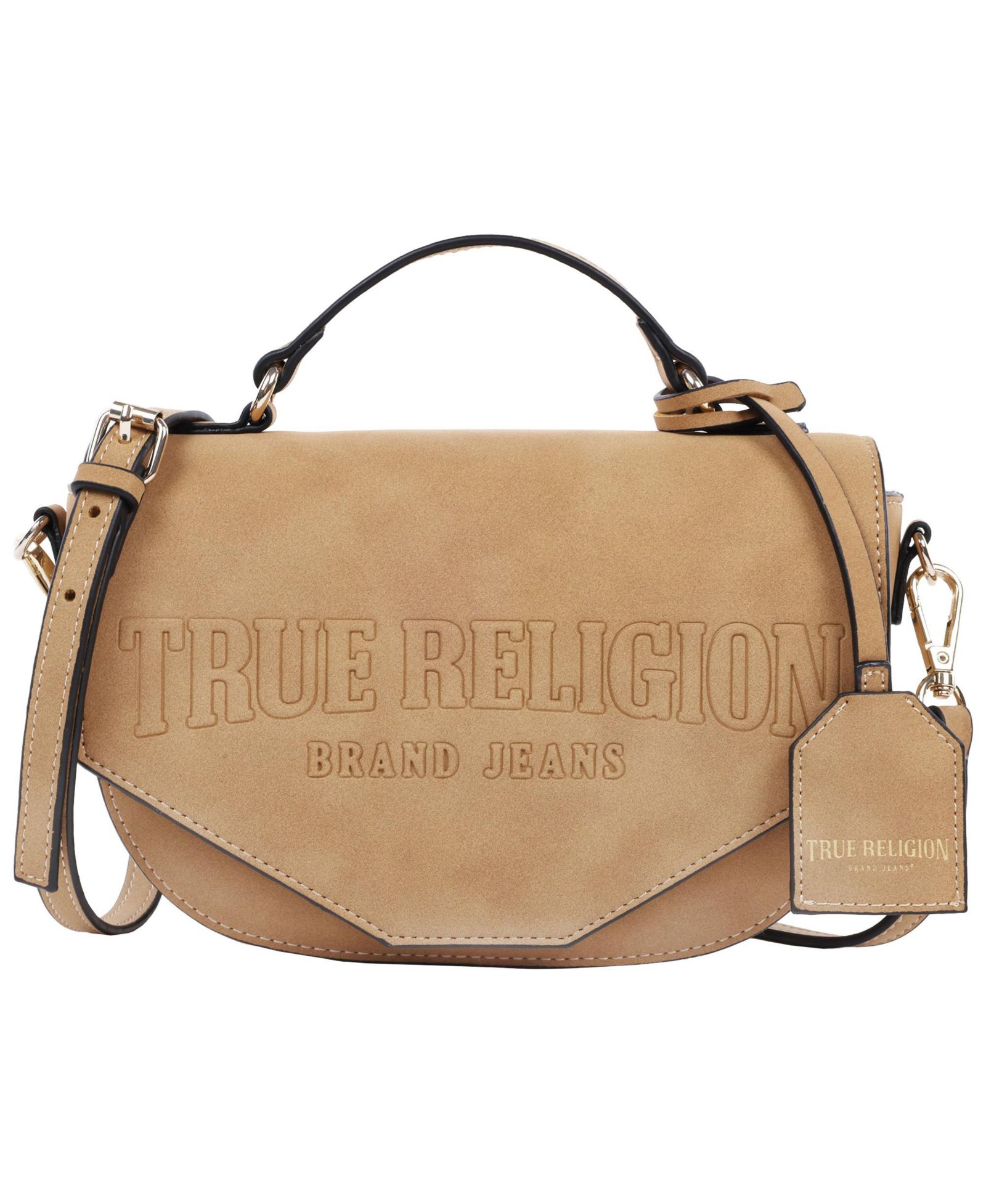 Сумка через плечо True Religion Trapunto Logo Suede Flap Crossbody