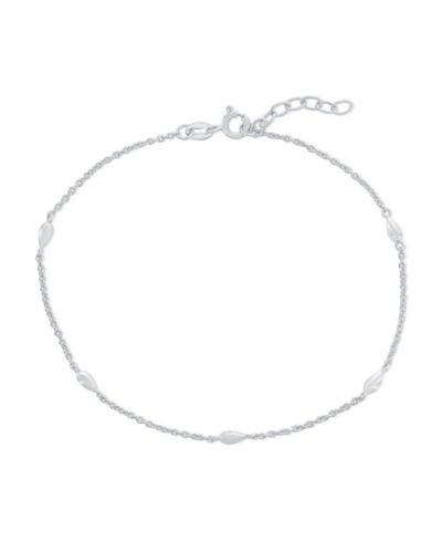 Sterling , Pearshaped by the Yard Anklet