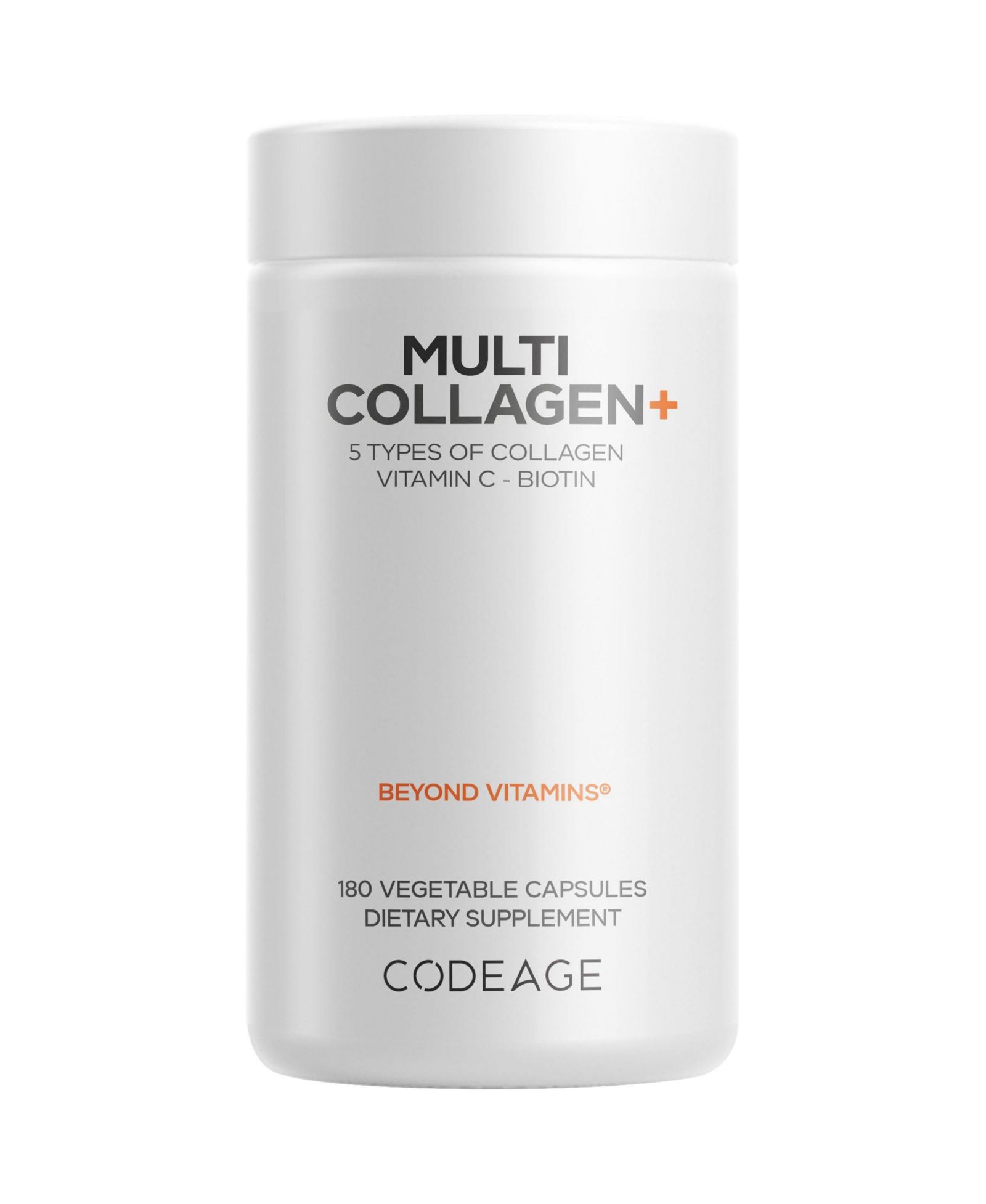 Codeage Мультикаллогеновая добавка с витамином C, биотином 5000 mcg, гиалуроновой кислотой и BioPerine, 5 типов коллагена, 180 капсул