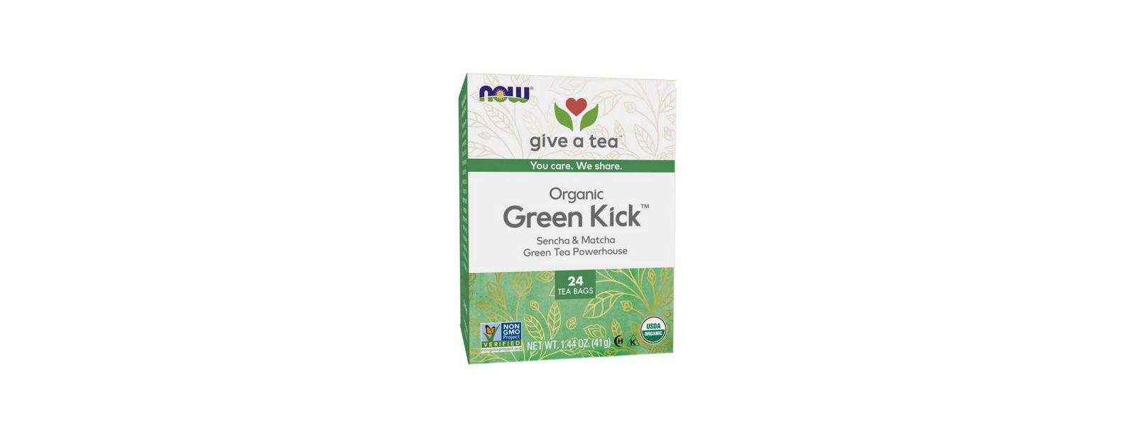 NOW Foods Green Kick Tea Bags, 24 each
