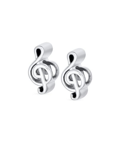 Bling Jewelry Music G Clef Musician Charm Bead for Bracelet .925 Sterling Silver 2 Set