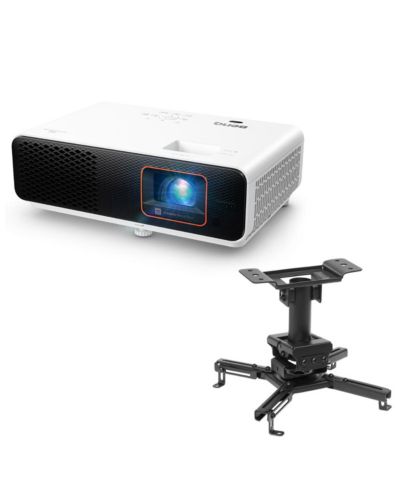 BenQ X500i 4K Ultra HD HDR 4LED Short-Throw DLP Gaming Projector, Bundle with HandA Ceiling Mount
