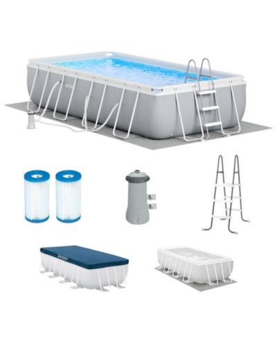 Intex 16' x 8' x 42" Prism Frame Rectangular Above Ground Swimming Pool Set