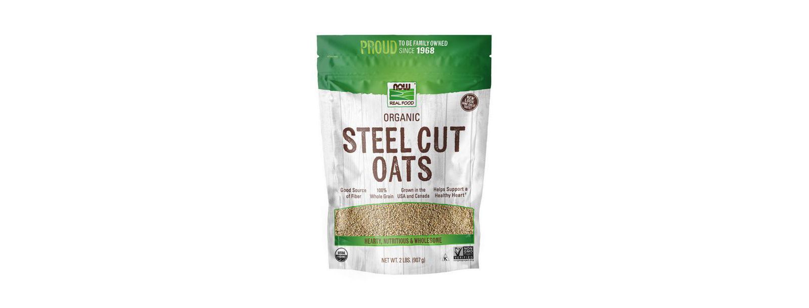 Овсянка рассыпчатая NOW Foods Steel Cut, 2 lb