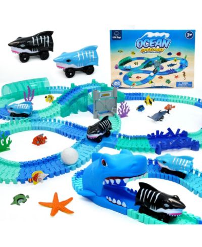 Usa Toyz Ocean Speedway Track Set 265-Piece Building Set, Ages 3+