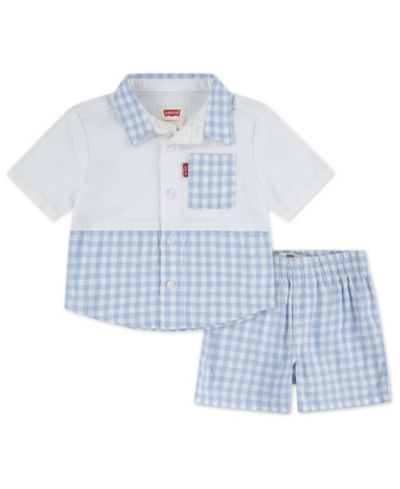 Комплект Levi's 2-Piece Set: рубашка и шорты Gingham Linen для мальчиков