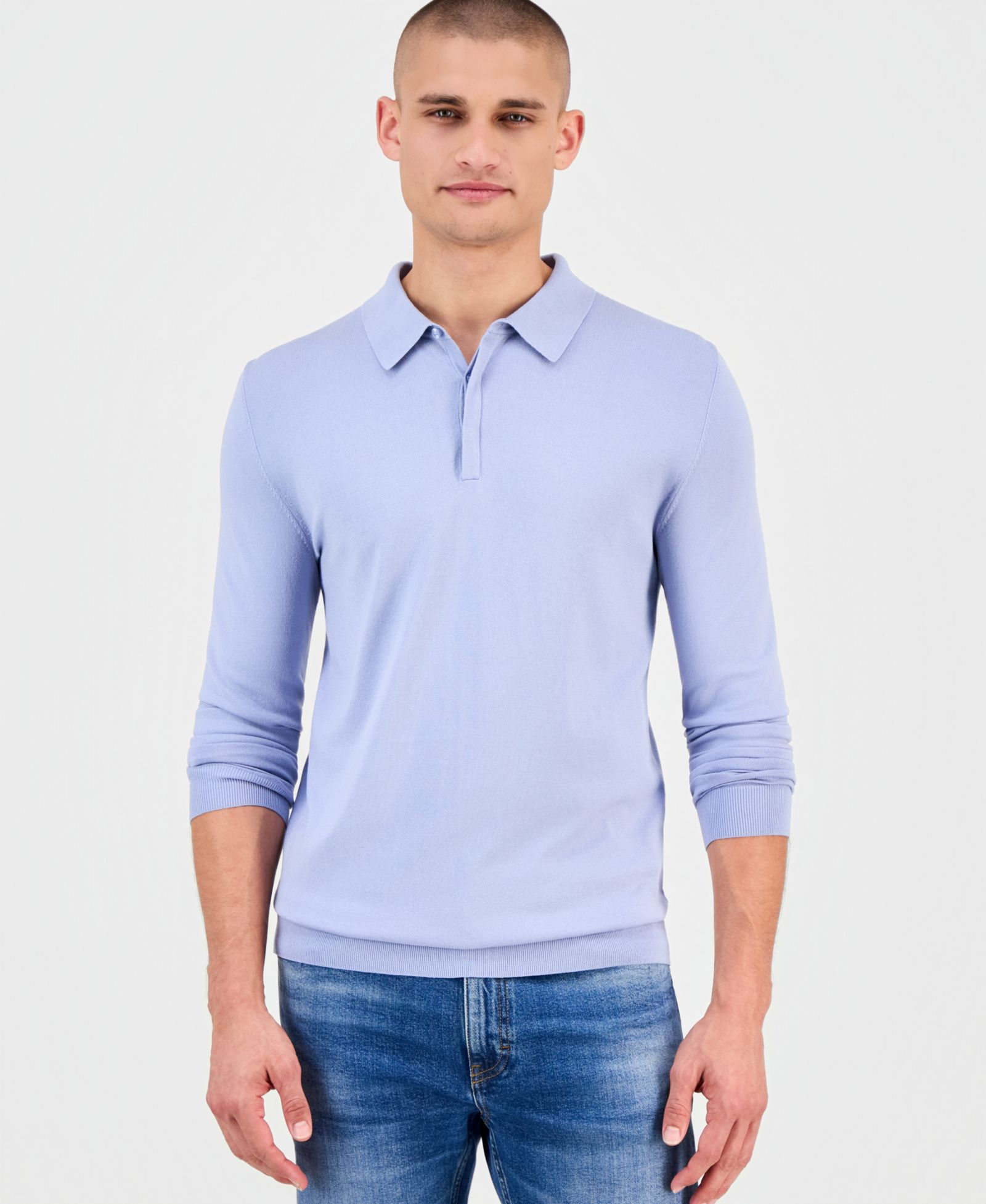Hugo Boss Men's San Pippo Long-Sleeve Ribbed Polo Sweater
