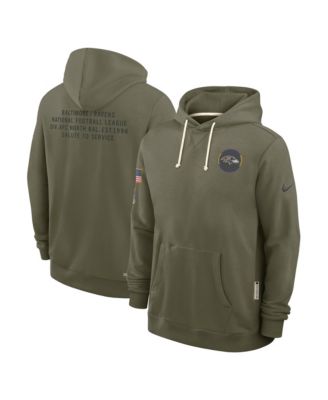 Nike Men's Olive Baltimore Ravens 2025 Salute to Service Dominant Force Pullover Hoodie