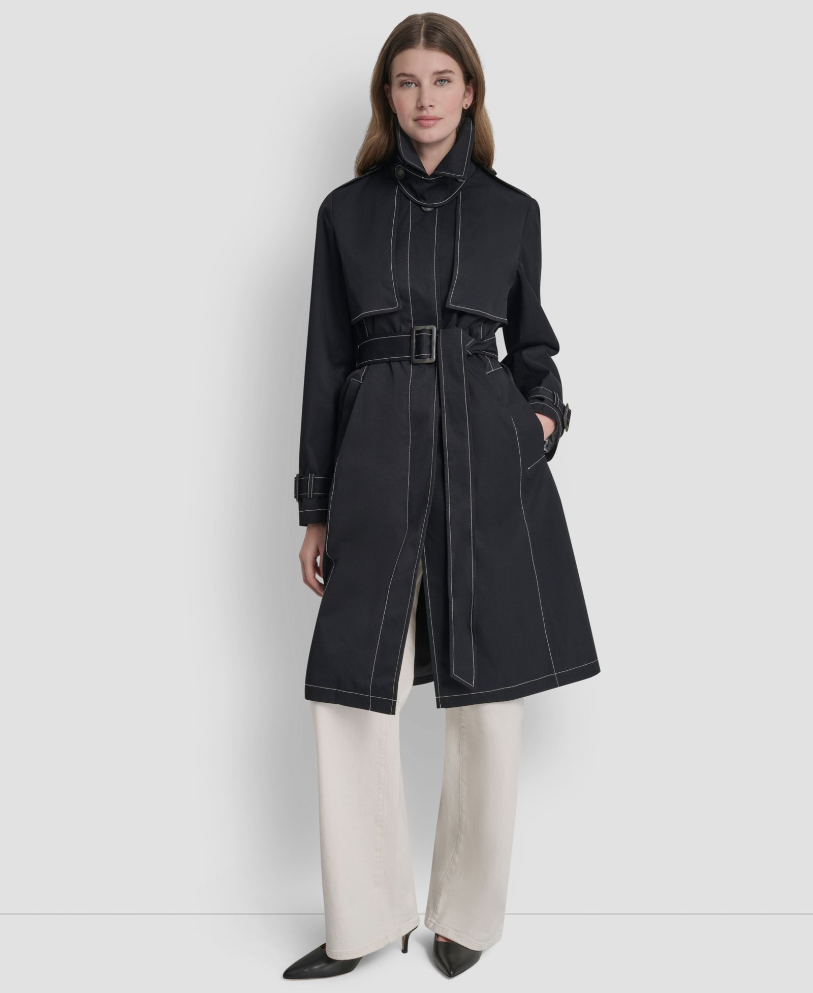 DKNY Женский плащ с воротником