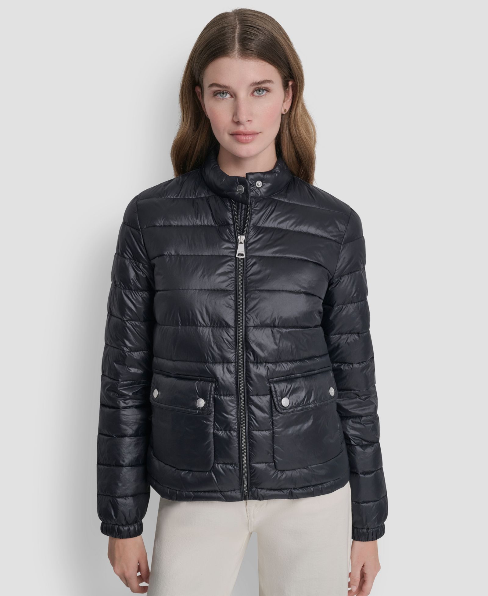 Женское укороченное пальто DKNY Moto Collar