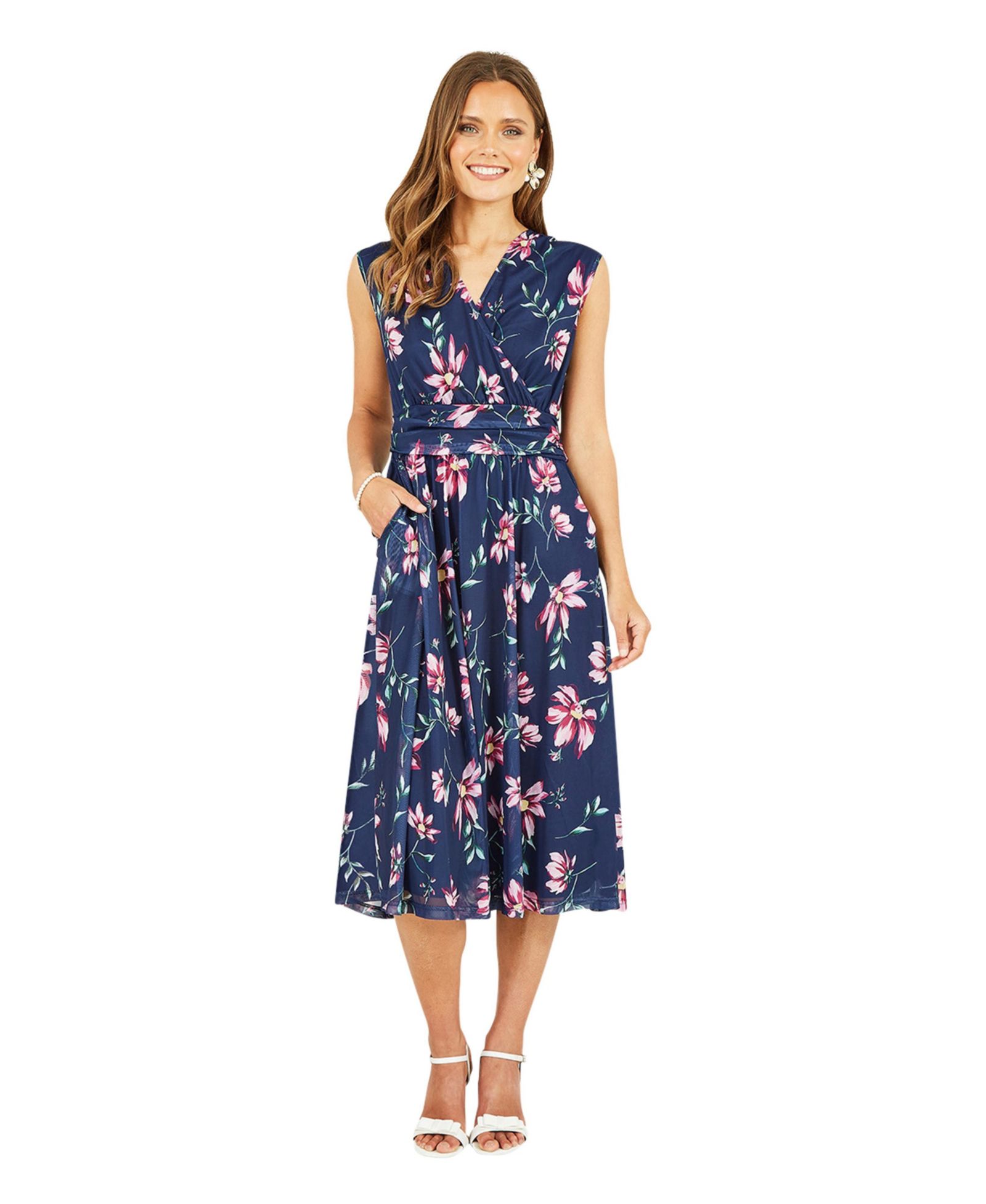 Платье миди Yumi Women's Mesh Stretch