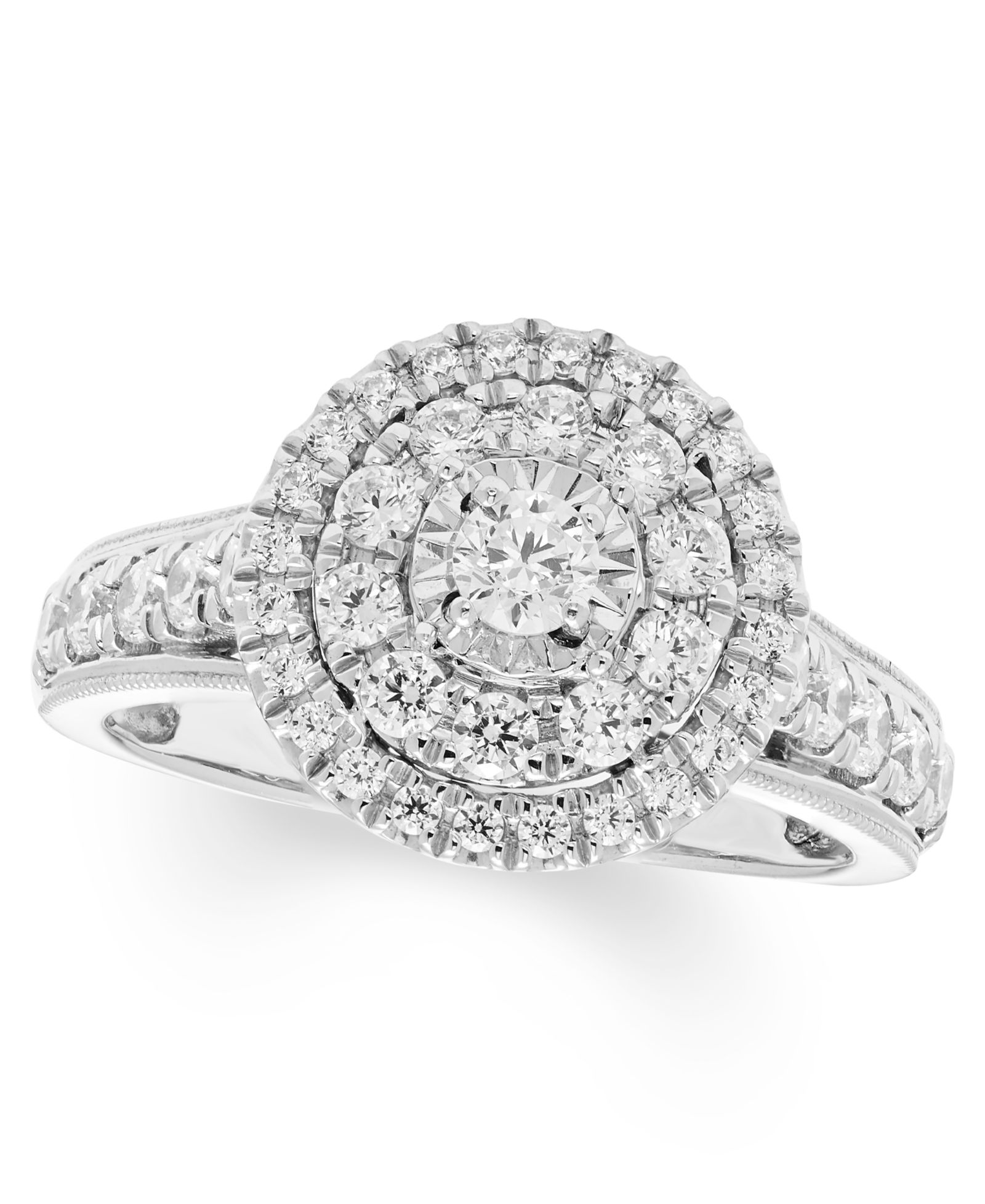 Кольцо с бриллиантовым обрамлением Halo (1 ct. t.w.) из белого золота 14k