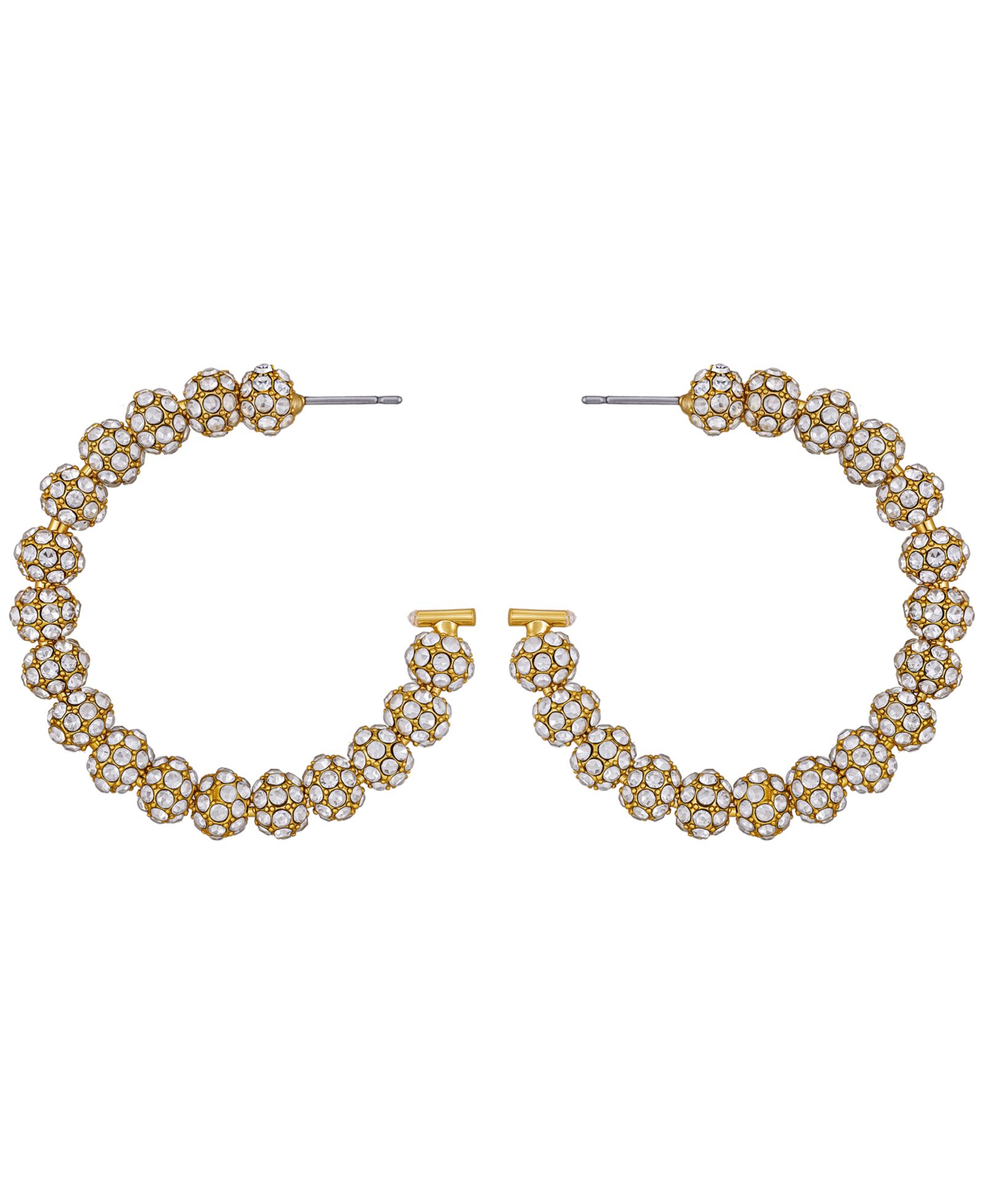 Серьги GUESS Rhinestones Beaded C-Hoop