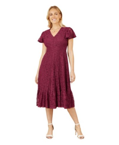 Женское миди-платье Yumi Short Sleeve Lace Skater Dress