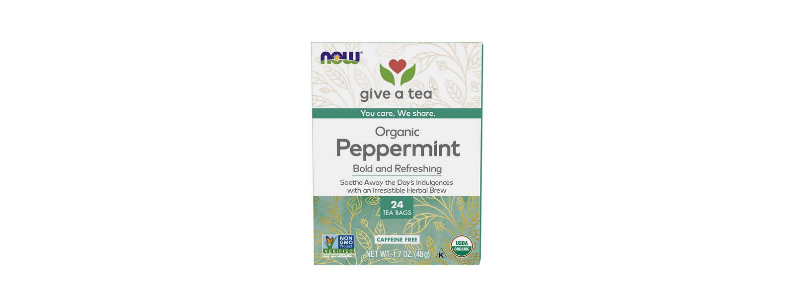 NOW Foods Peppermint Tea, 24 Bags