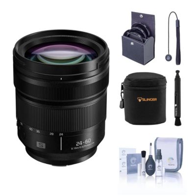 Объектив Panasonic LUMIX S 24-60mm f/2.8 для L Mount, комплект с набором фильтров 77mm, чехлом для объектива, набором для чистки и шнурком для колпачка