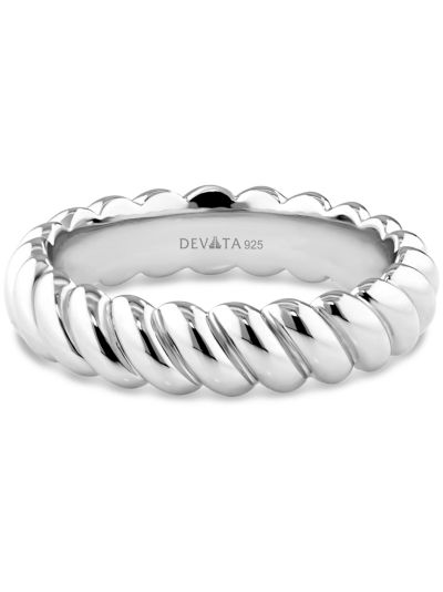 Кольцо DEVATA Rope Band из стерлингового серебра с напылением Rhodium