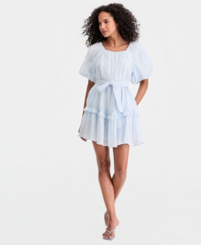 Мини-платье On 34th Women's Puff Sleeve Square-Neck