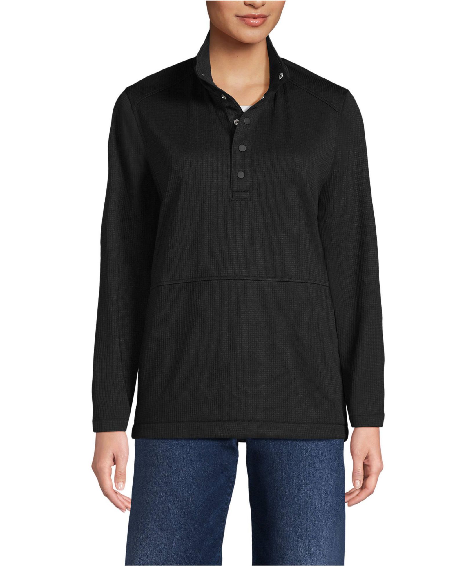 Lands' End Men's Unisex Grid Tech Snapneck Pullover Shirt