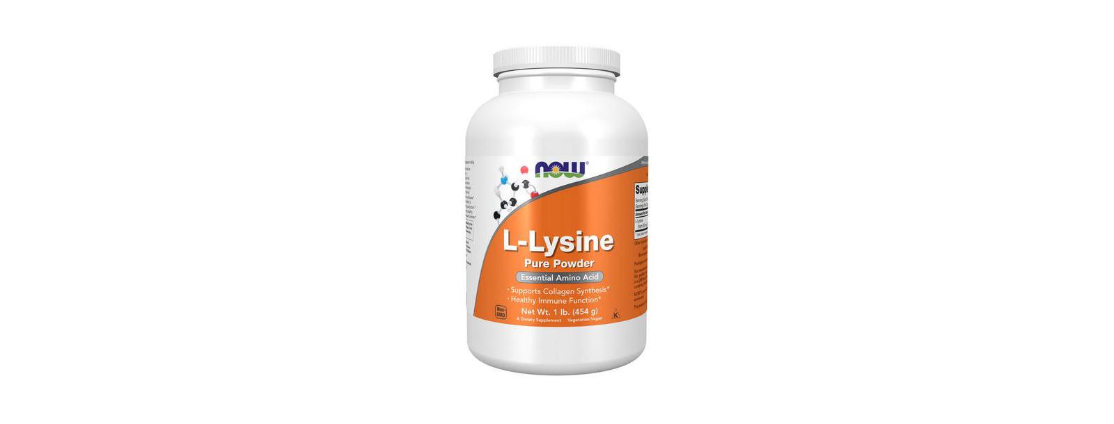 NOW Foods порошок L-Lysine, 1 Lb