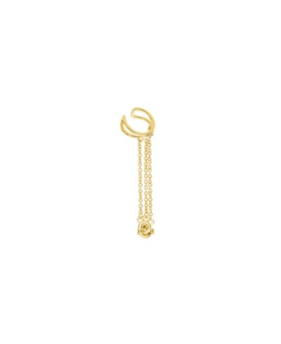 Серьги Art Deco Cuff and Stud with chain in Vermeil