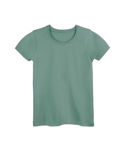 Mightly Toddler Girls Fair Trade Organic Cotton Ribbed Scoop Neck Tee