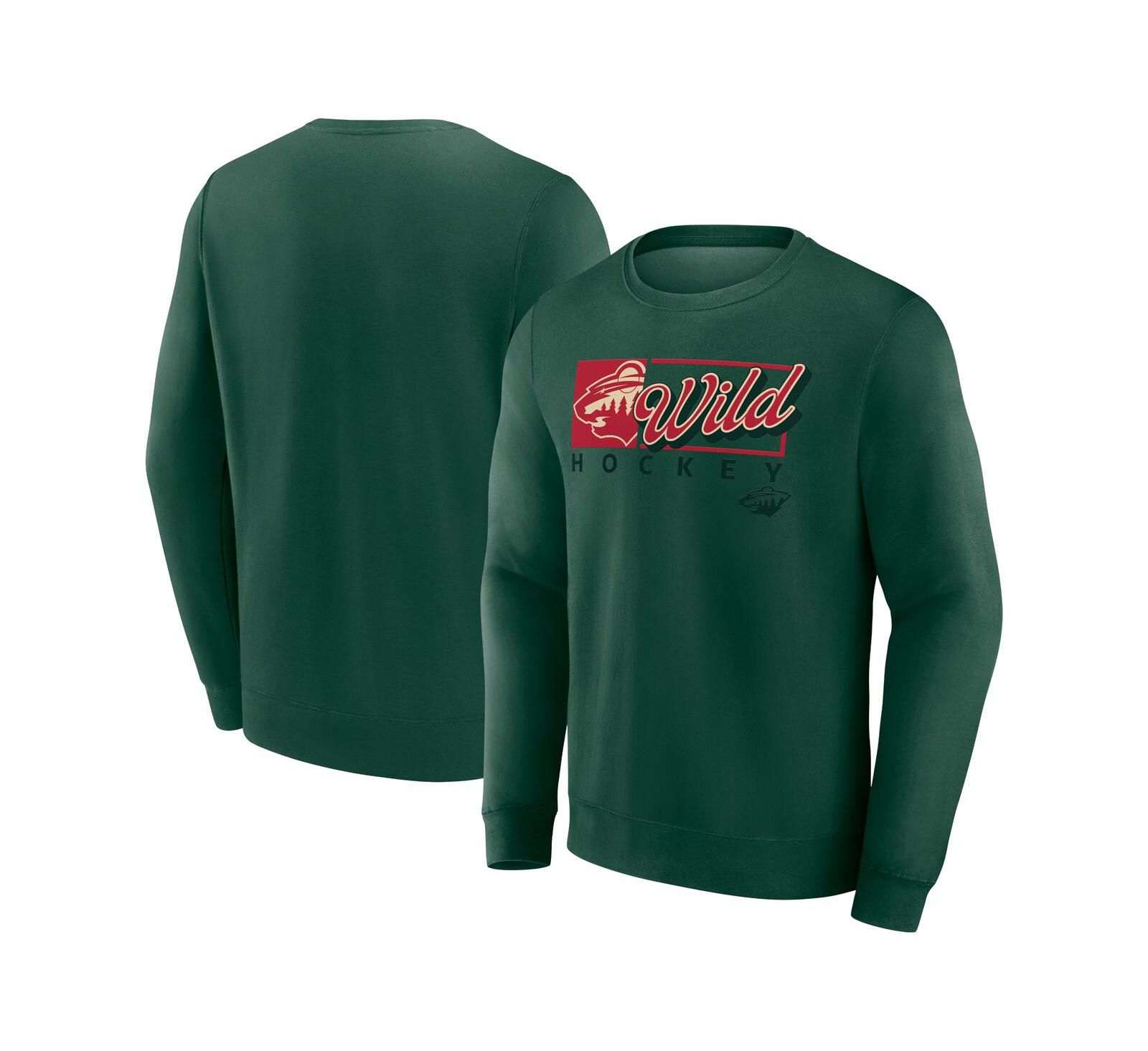 Свитшот Fanatics Men's Green Minnesota Wild Focus Fleece Pullover