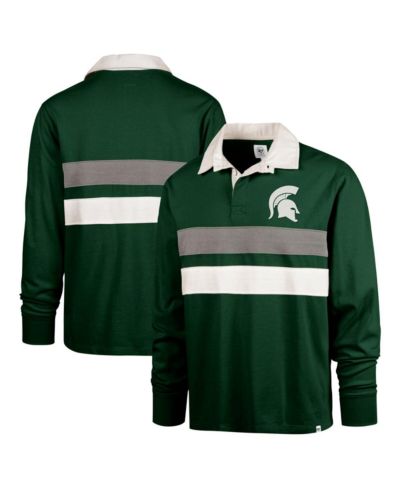 Рубашка-поло '47 Brand Men's Green Michigan State Spartans Clubhouse Knox Thames Long Sleeve Rugby