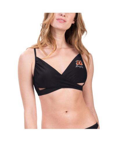 G-III 4Her by Carl Banks Women's Black Cincinnati Bengals Hall of Fame Bikini Top