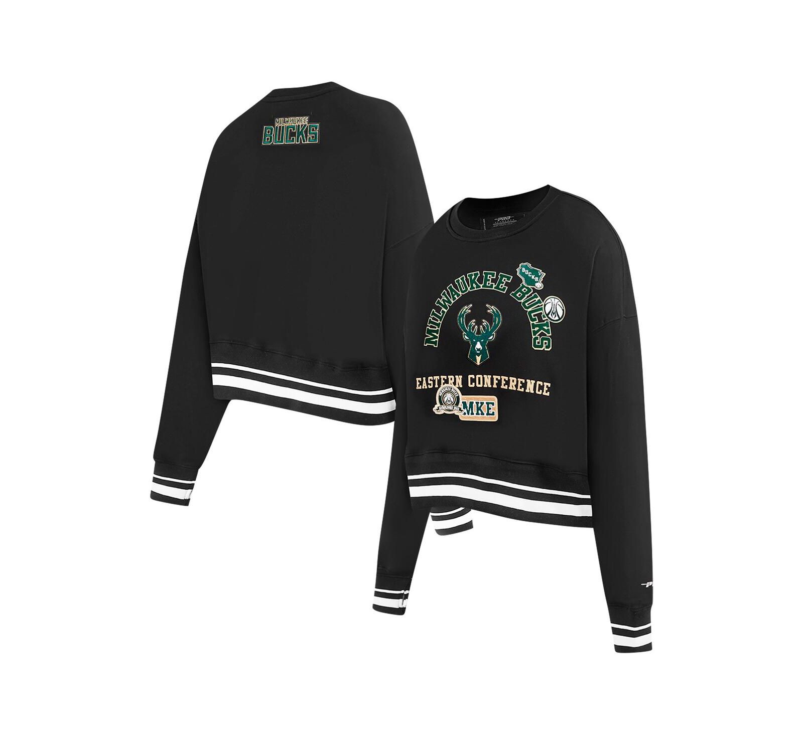 Женское укороченное худи Pro Standard Milwaukee Bucks Area Code, черное