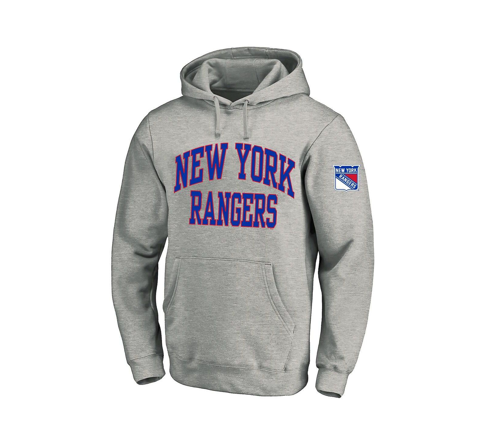 Мужское худи Fanatics New York Rangers Big & Tall из флиса, серого цвета