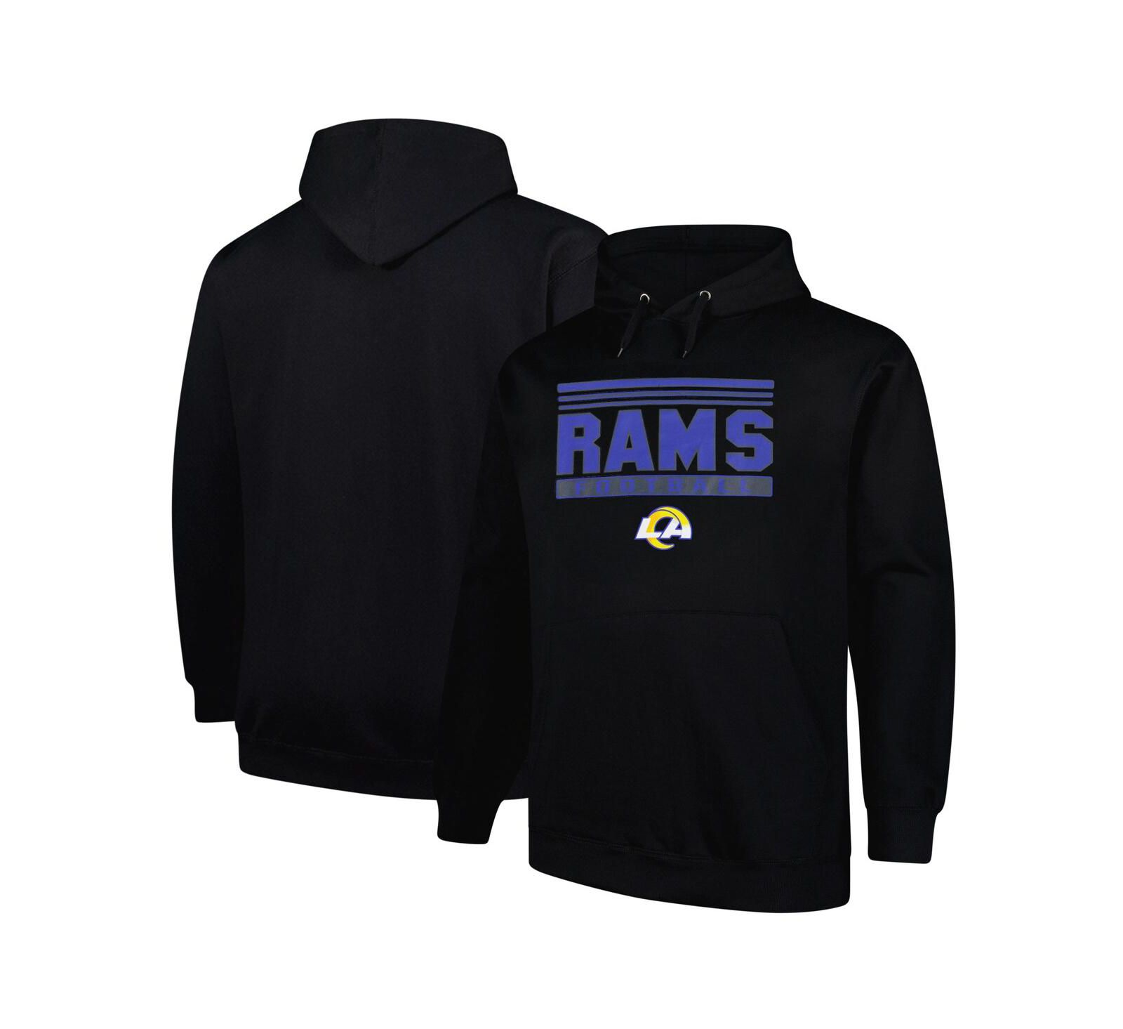 Мужское худи Fanatics Black Los Angeles Rams Big & Tall Pop Pullover