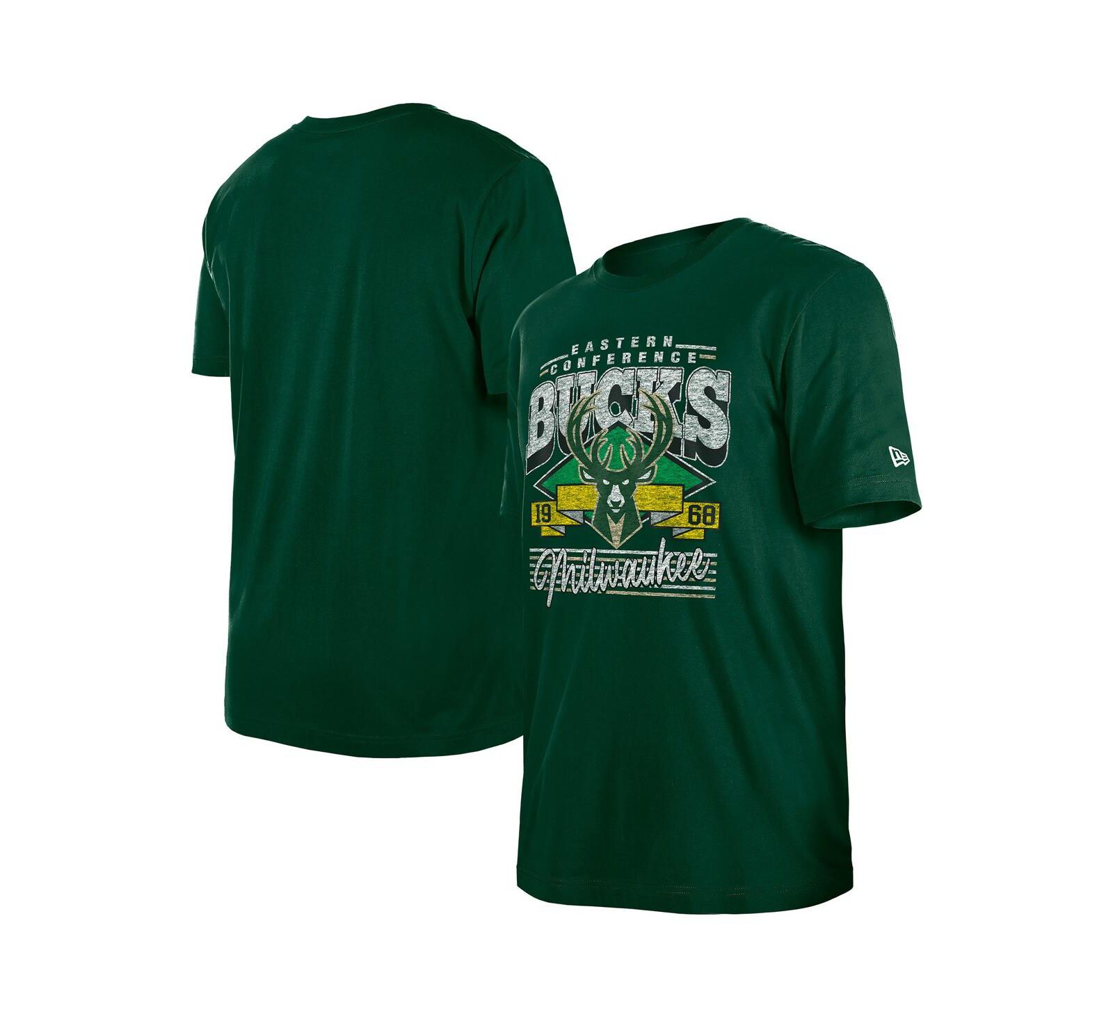 Мужская футболка New Era Hunter Green Milwaukee Bucks Sport Classics