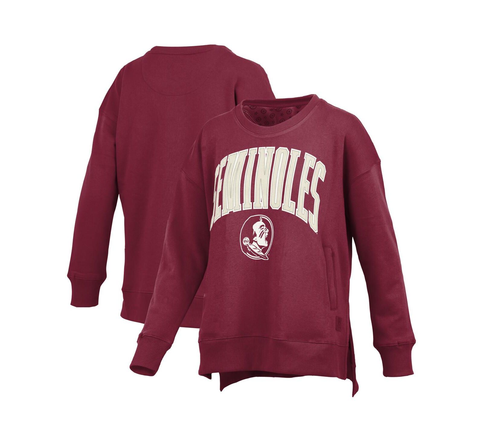 Pressbox Women's Garnet Florida State Seminoles Pocketed Arch Pullover Sweatshirt