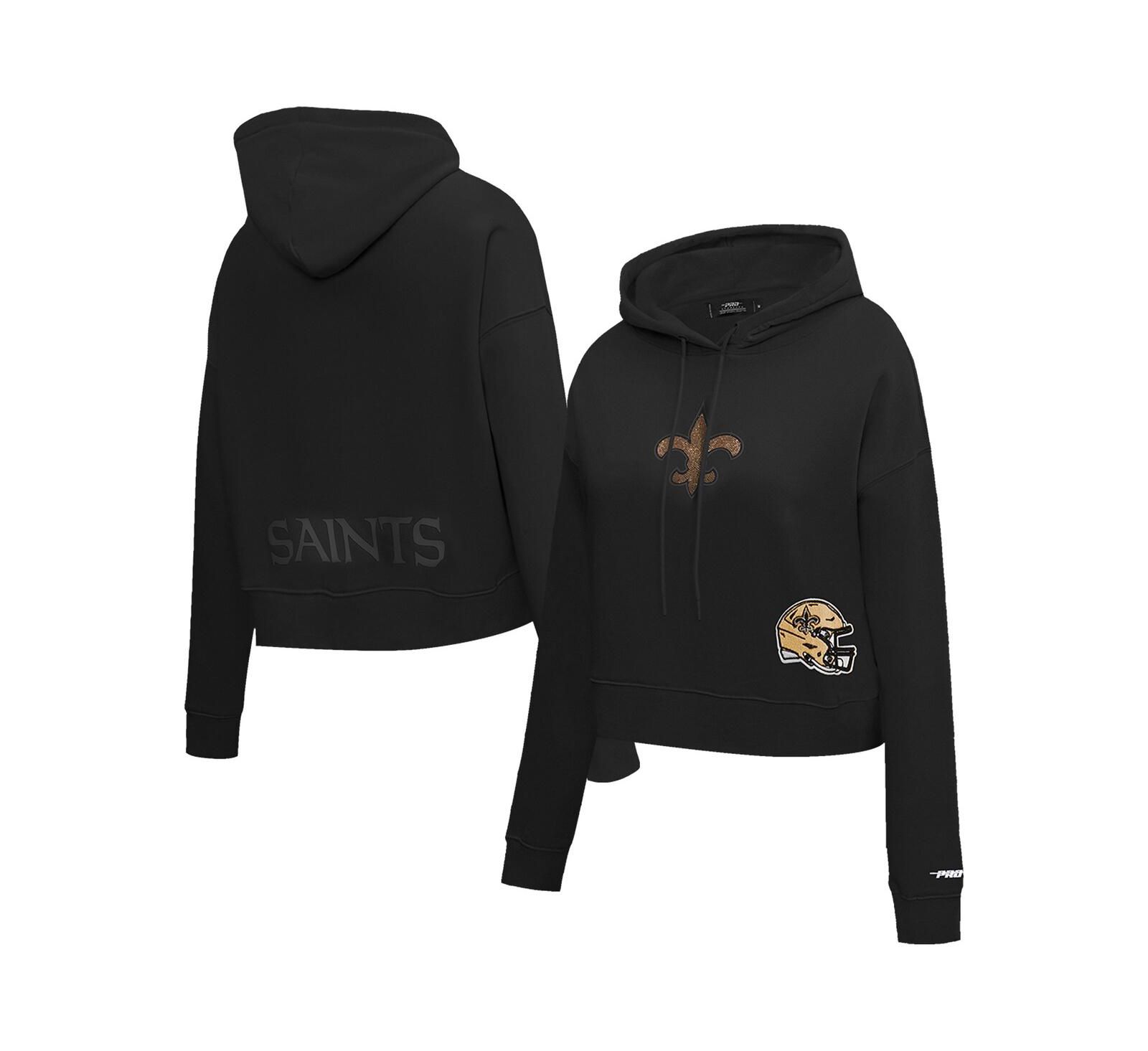 Pro Standard Женское укороченное худи New Orleans Saints Jeweled Black