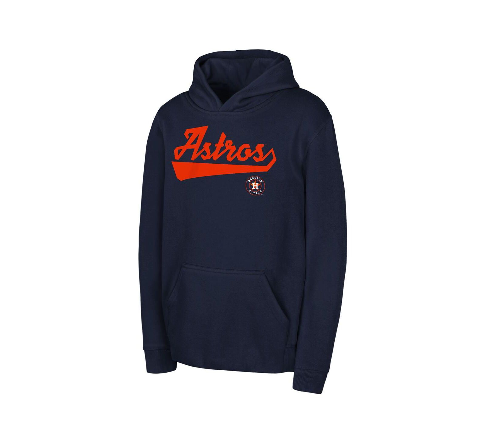 Детская толстовка Outerstuff Big Boys and Girls Navy Houston Astros Tailor Made Fleece Pullover Hoodie
