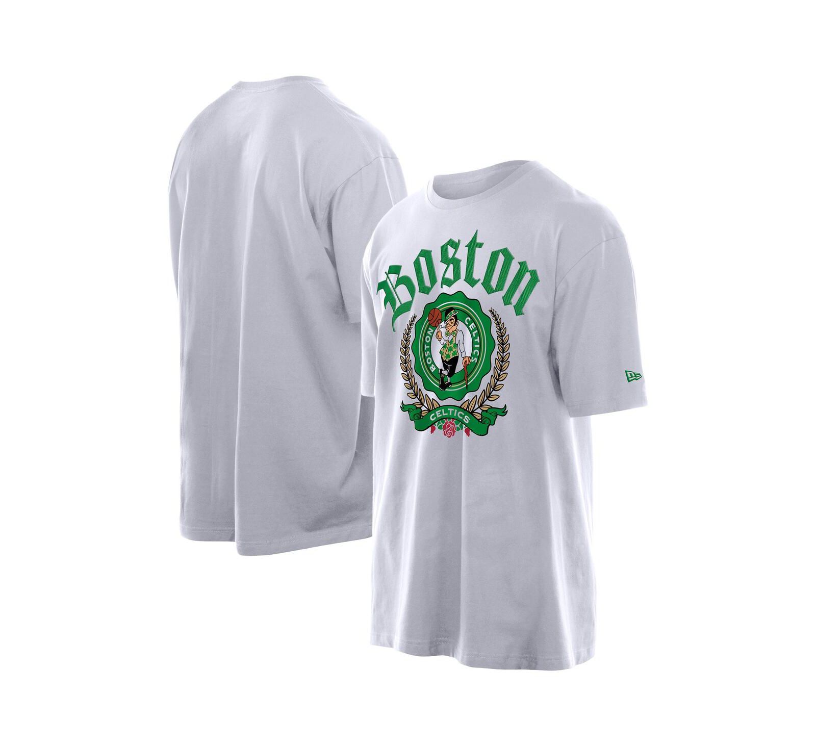 New Era Мужская футболка White Boston Celtics Throwback Prep Oversized