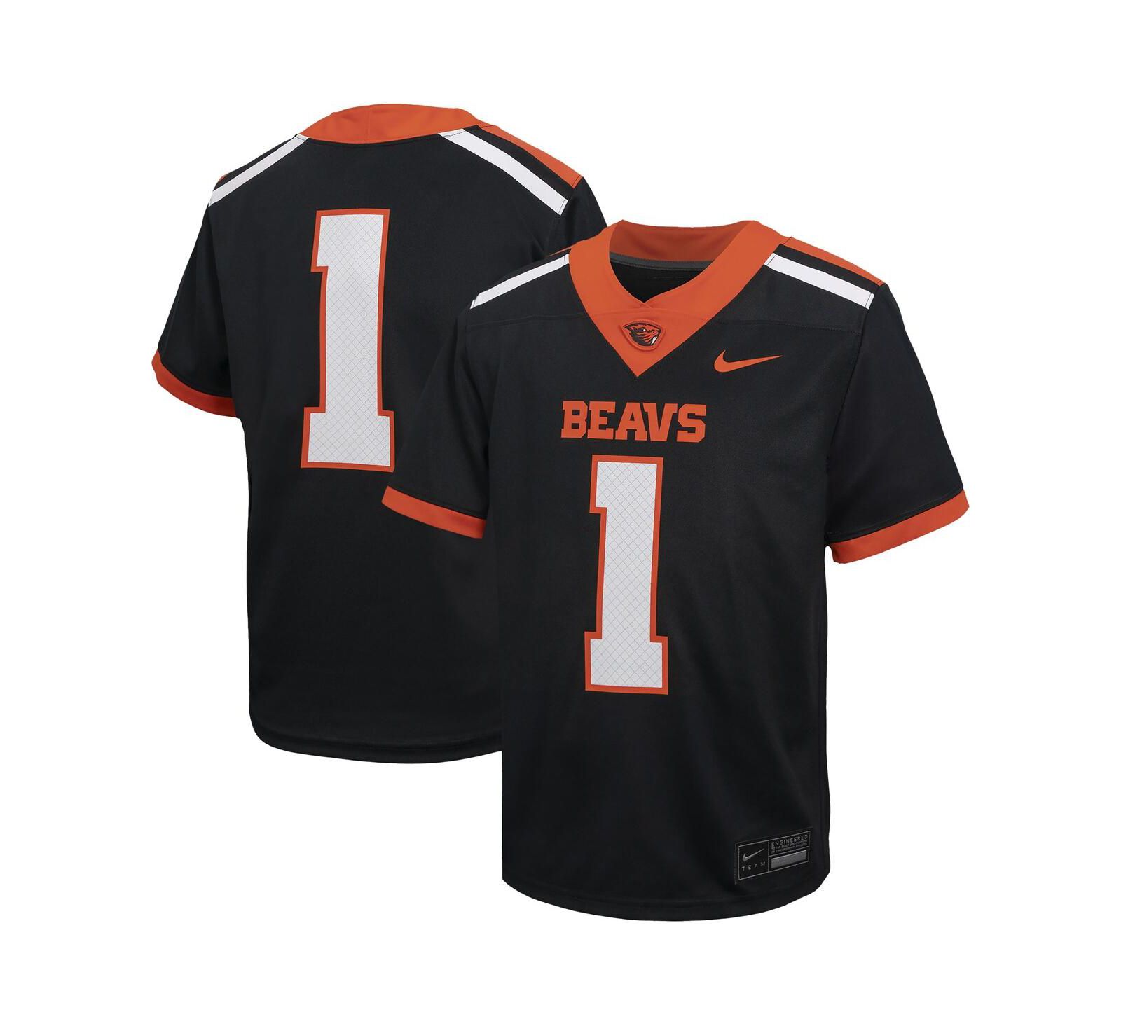 Nike футбольная джерси Untouchable для мальчиков и девочек, черная, Oregon State Beavers