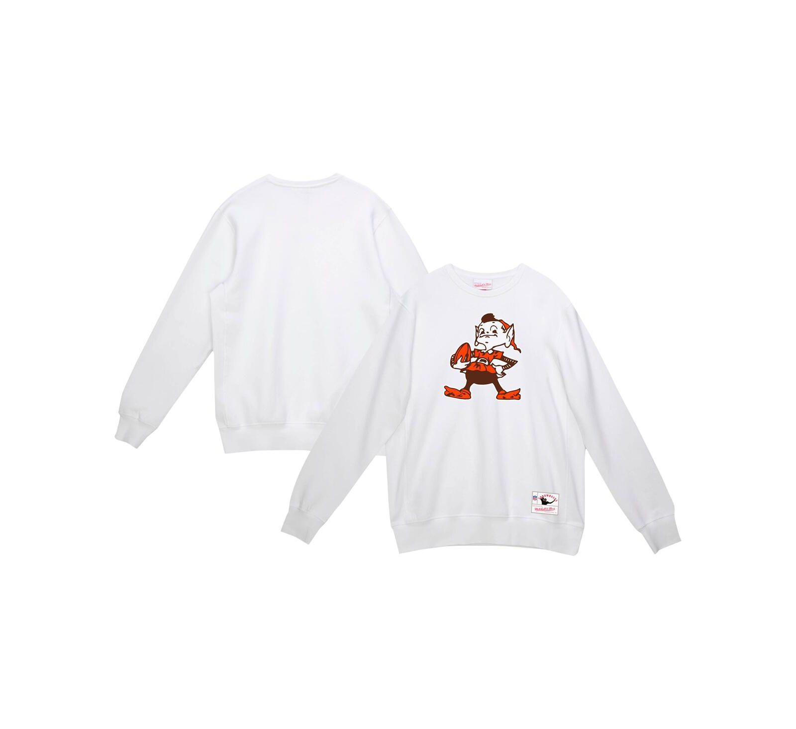 Mitchell & Ness Мужской белый флисовый свитшот Cleveland Browns