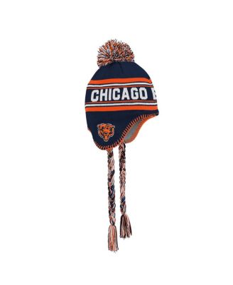 Outerstuff Детская вязаная шапка с помпоном Navy Chicago Bears Jacquard Tassel