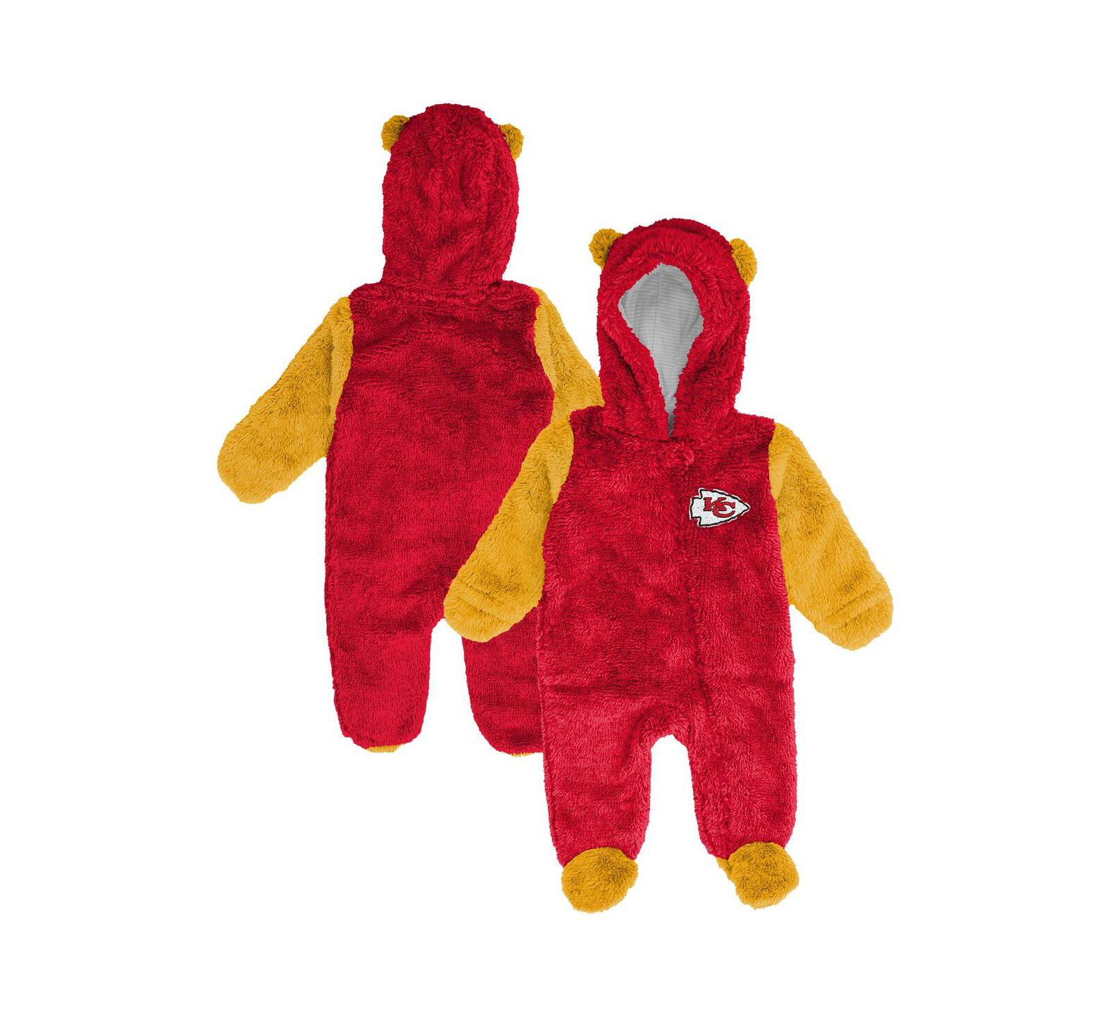 Детский комбинезон Outerstuff Red Kansas City Chiefs Stay Napping Fleece Bunting Full-Zip Sleeper