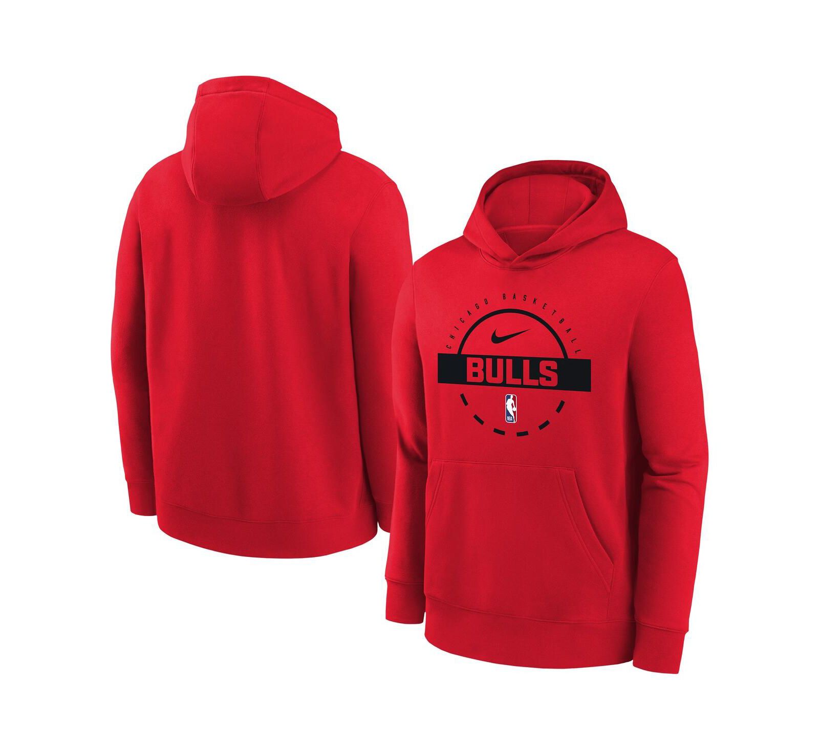 Худи Nike Club Fleece для мальчиков и девочек, красное, Chicago Bulls 2025/26