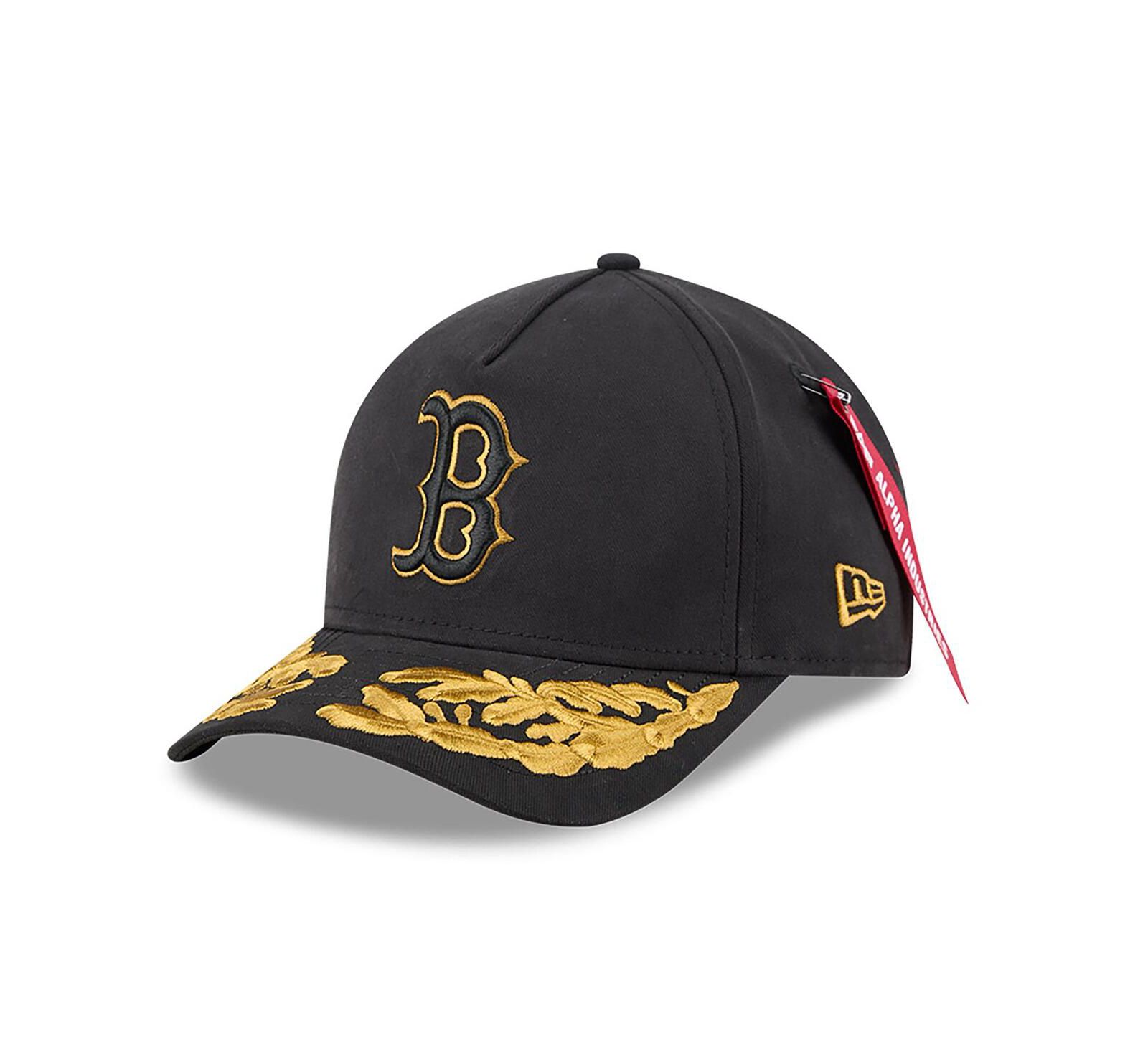 New Era Men's Black Boston Red Sox A-Frame 9FORTY Adjustable Hat